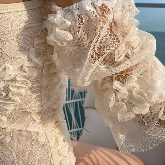 Crochet Artisté OnePiece Bikini w/Opt Sleeve Body In Shimmers Lace - Picture 5 of 13